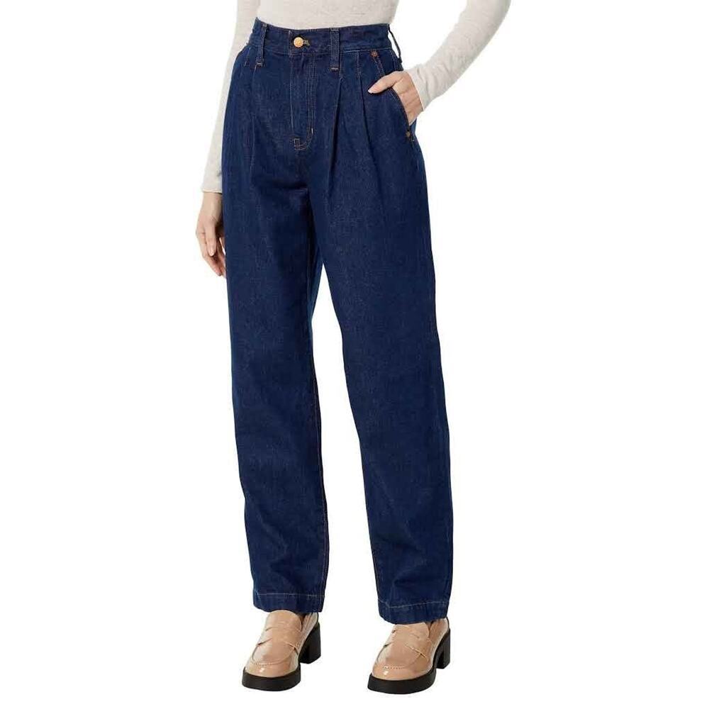 Madewell Baggy Straight Jeans in Woodham Wash: Pleated Edition Size 28 - Picture 4 of 14